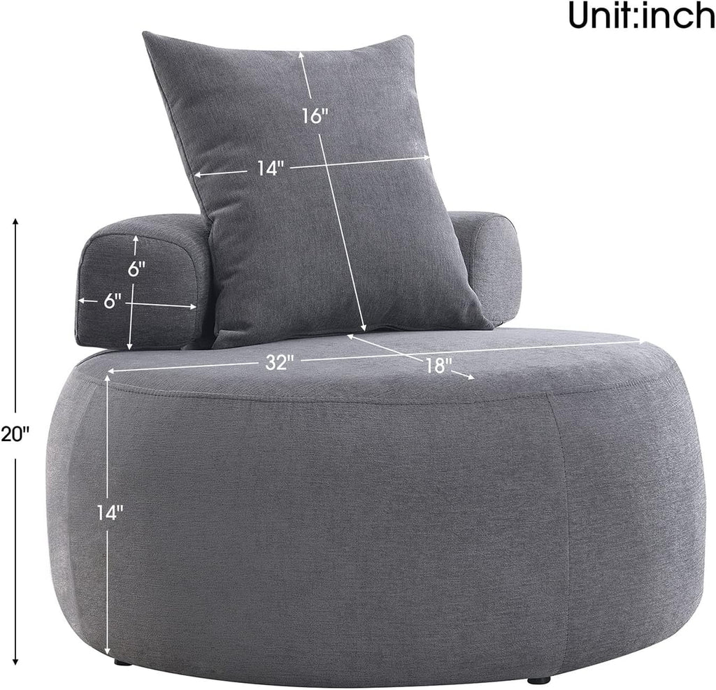 Grey Chenille Upholstered Barrel Chair P89258