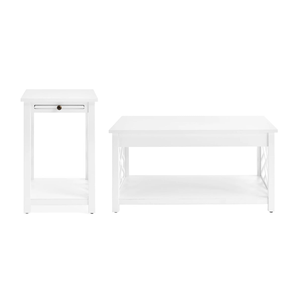36" Coffee Table and End Table with Tray Shelf O915249
