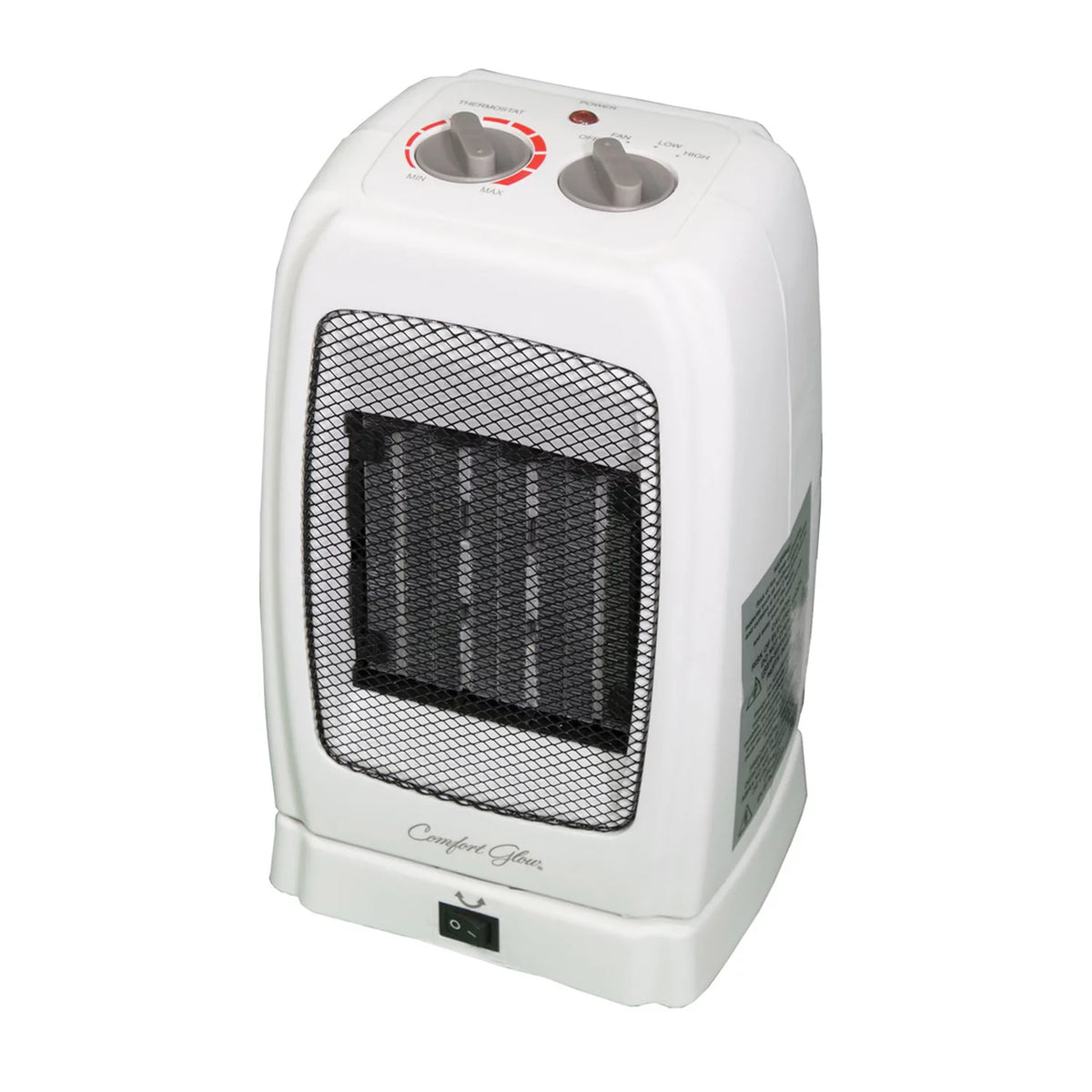 White Portable Oscillating Ceramic Fan Heater with Thermostat W490753